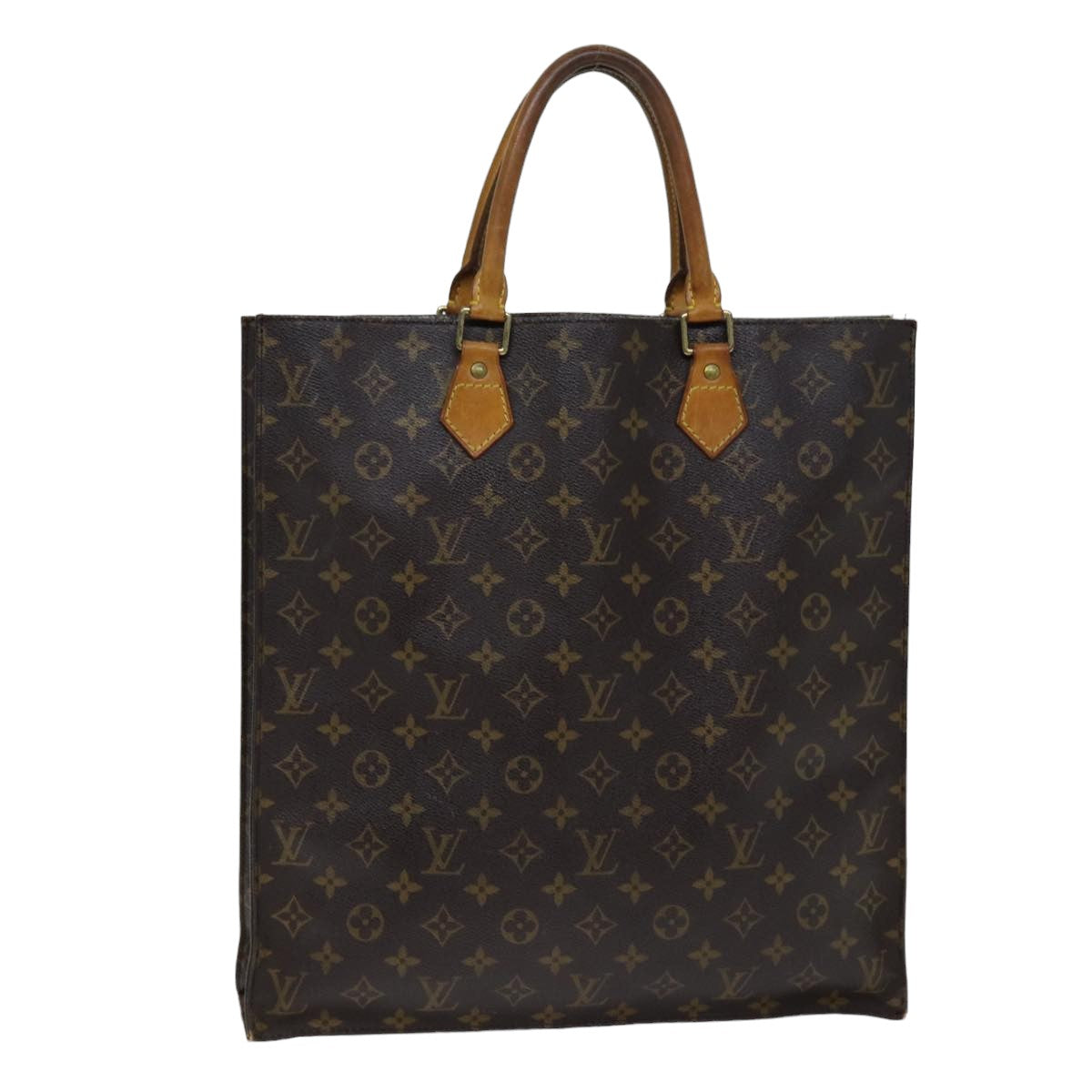 LOUIS VUITTON Monogram Sac Plat Hand Bag M51140 LV 75777