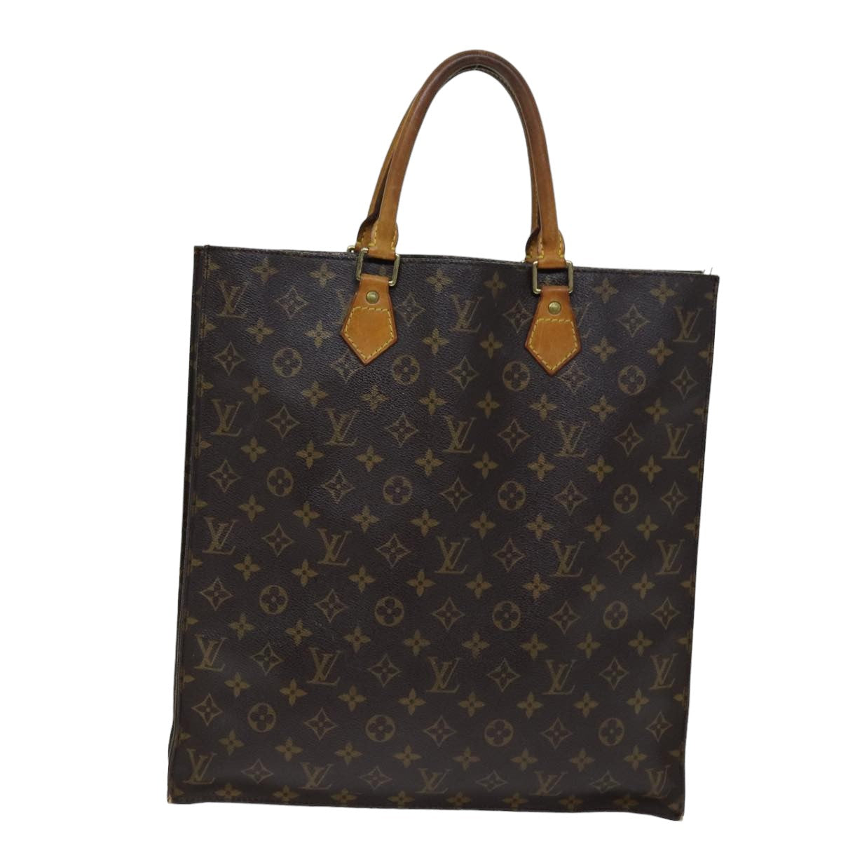 LOUIS VUITTON Monogram Sac Plat Hand Bag M51140 LV 75777