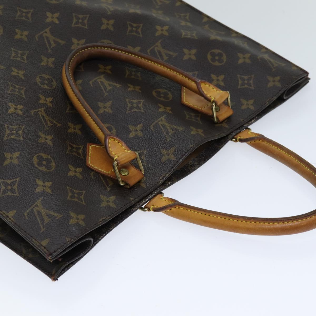 LOUIS VUITTON Monogram Sac Plat Hand Bag M51140 LV 75777