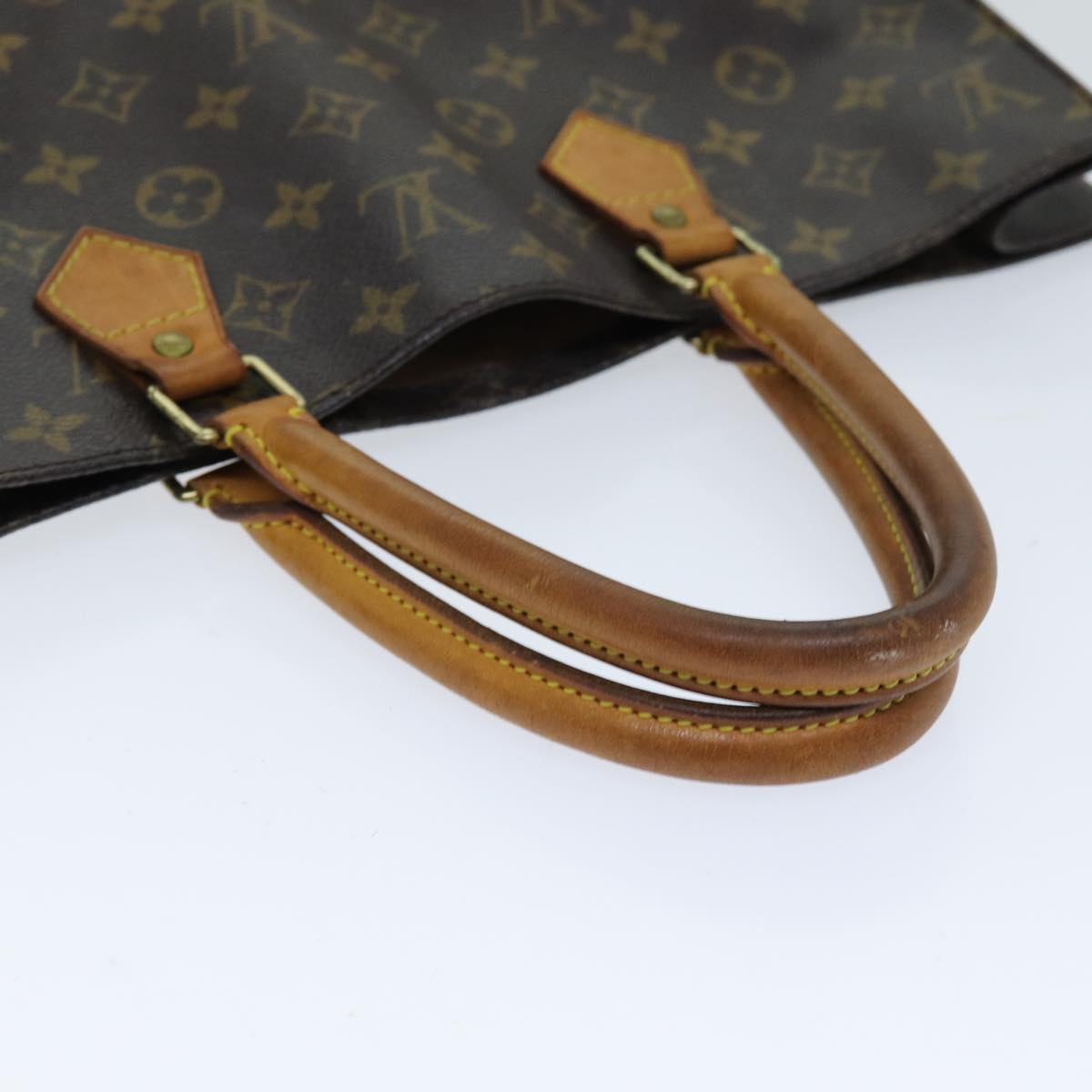 LOUIS VUITTON Monogram Sac Plat Hand Bag M51140 LV 75777