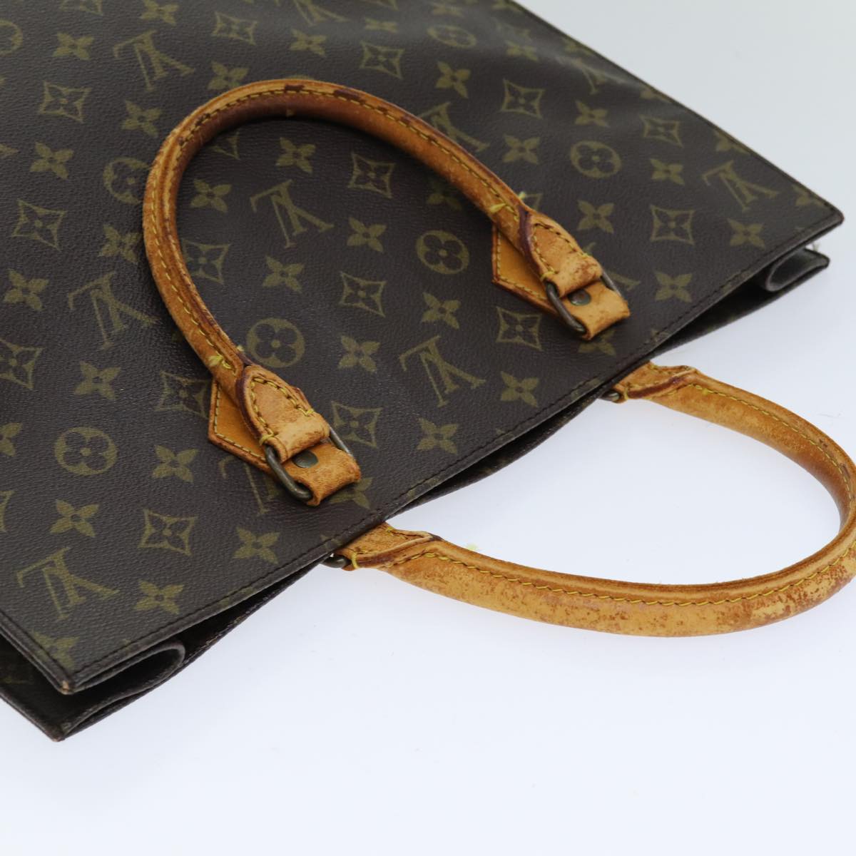LOUIS VUITTON Monogram Sac Plat Hand Bag M51140 LV 75778