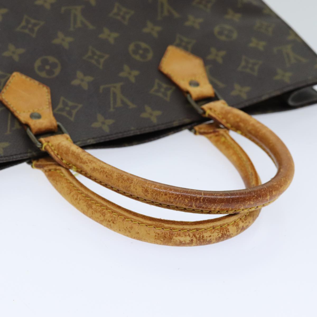 LOUIS VUITTON Monogram Sac Plat Hand Bag M51140 LV 75778