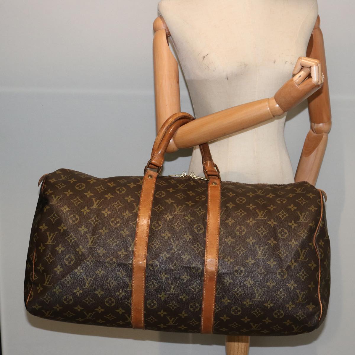 LOUIS VUITTON Monogram Keepall 55 Boston Bag M41424 LV 75793