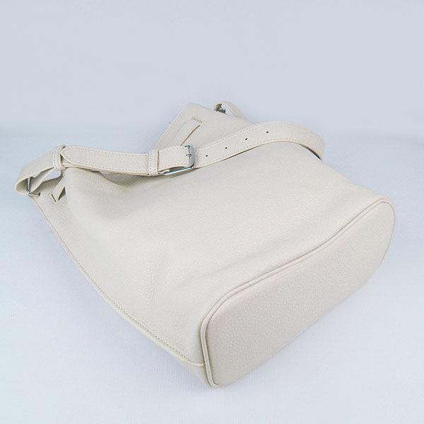 Luxury Hermes Nappa Leather Shoulder Bag H2804 beige Silver