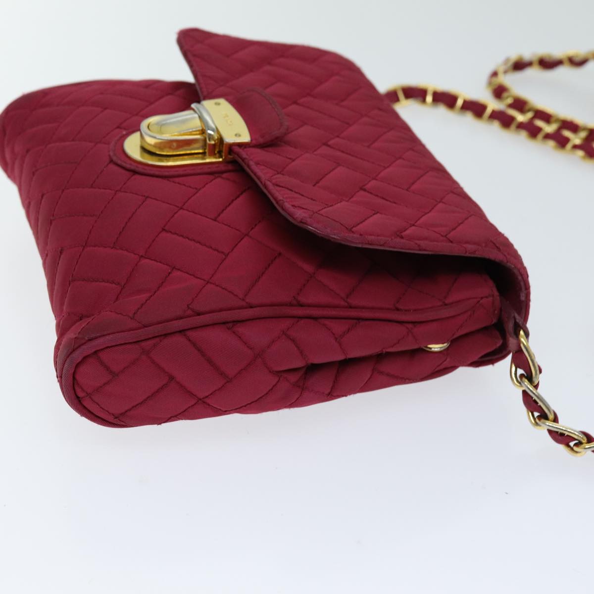 Luxury PradaChain Shoulder Bag Nylon Pink 75800
