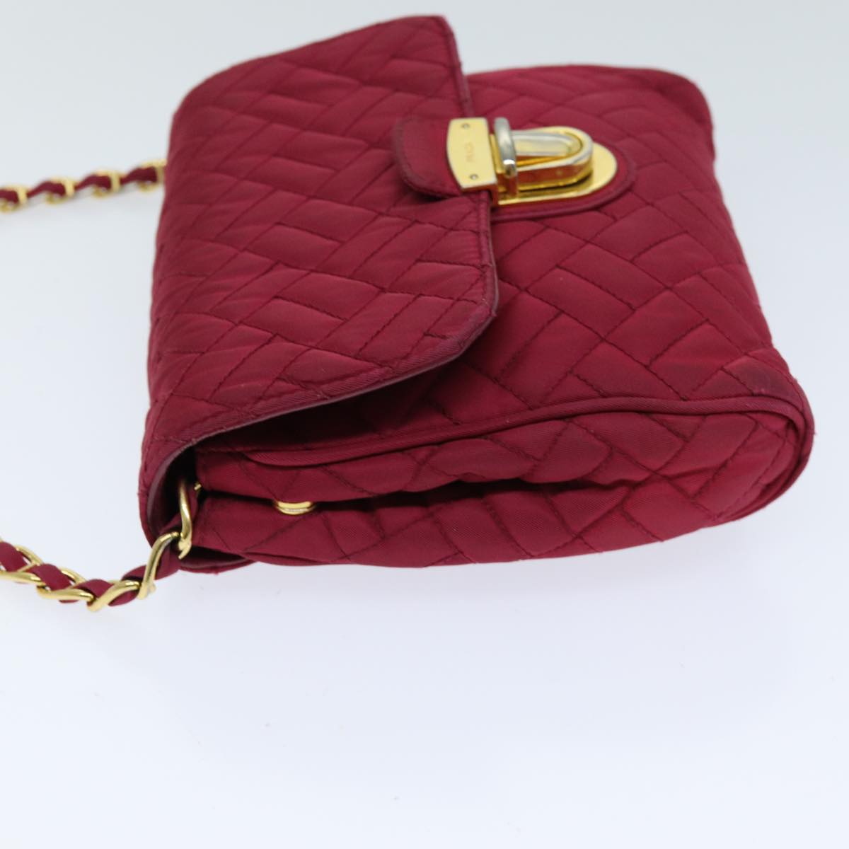 Luxury PradaChain Shoulder Bag Nylon Pink 75800