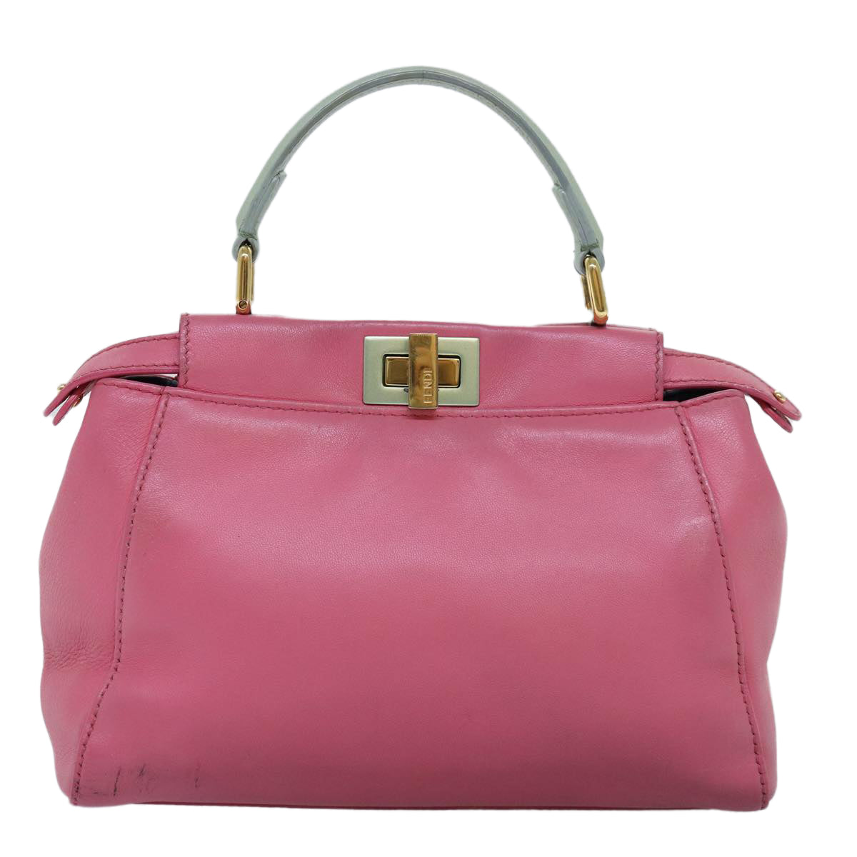Luxury Fendi Mini Peek A Boo Hand Bag Leather 2way Pink75805