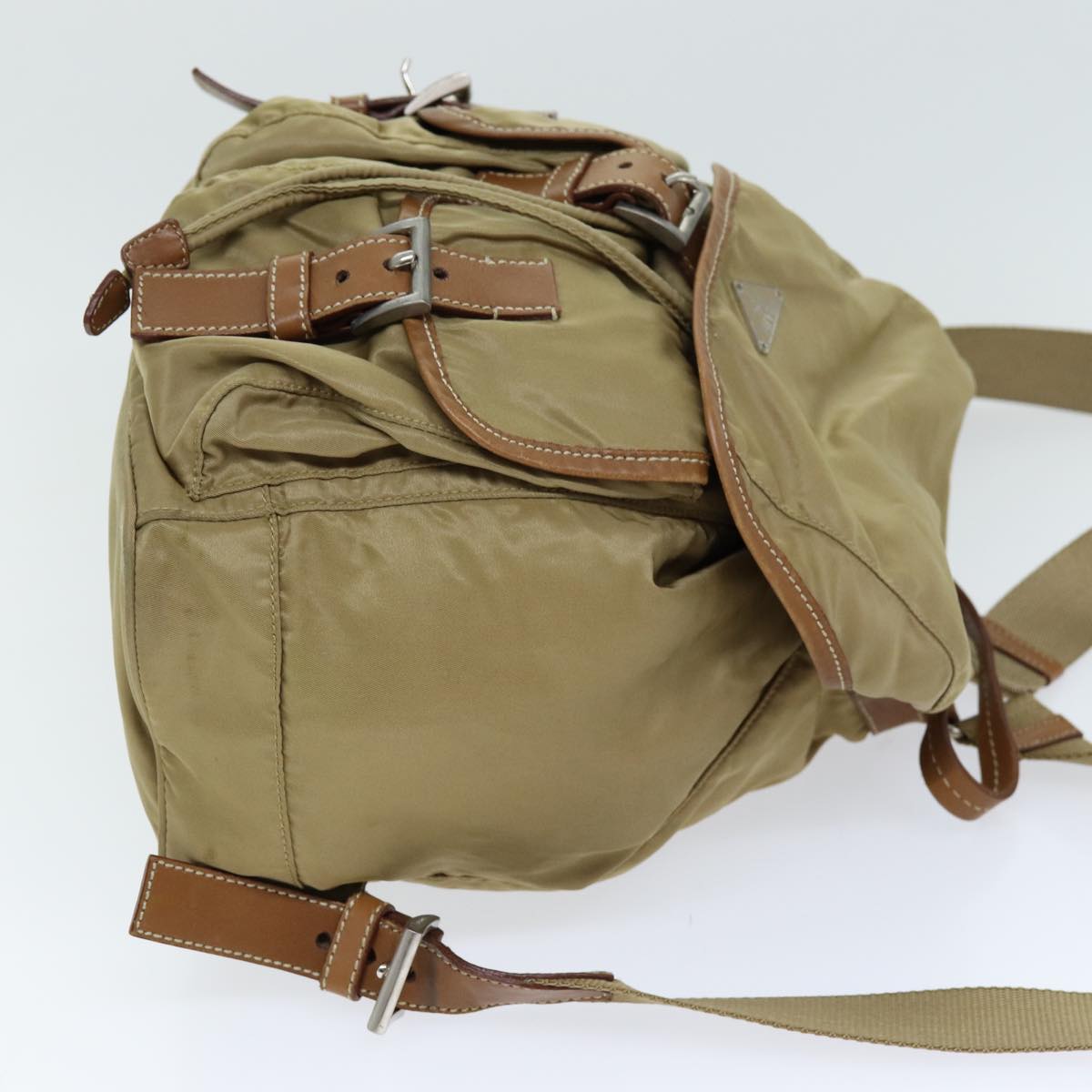 Luxury PradaBackpack Nylon Beige 75828