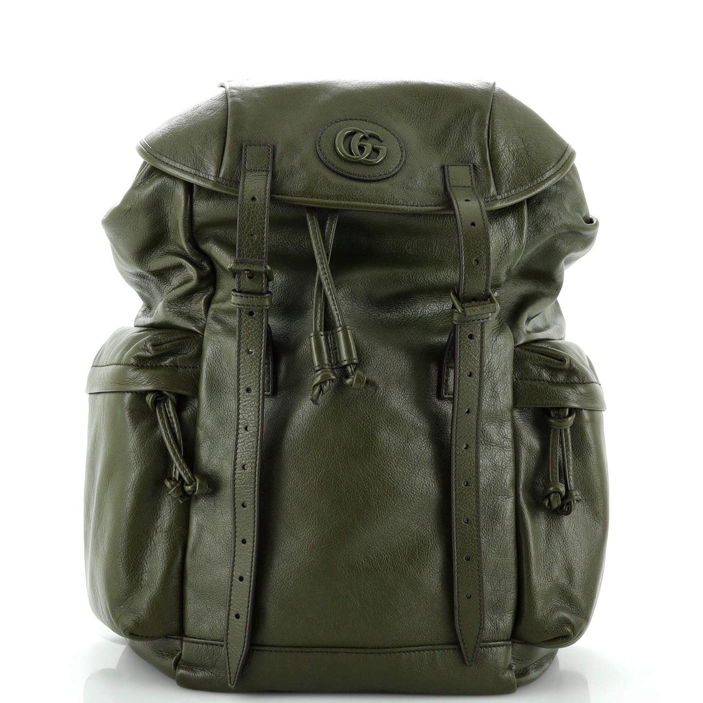 Luxury Gucci Trending 2025 Tonal GG Double Pocket Belt Backpack Leather Large