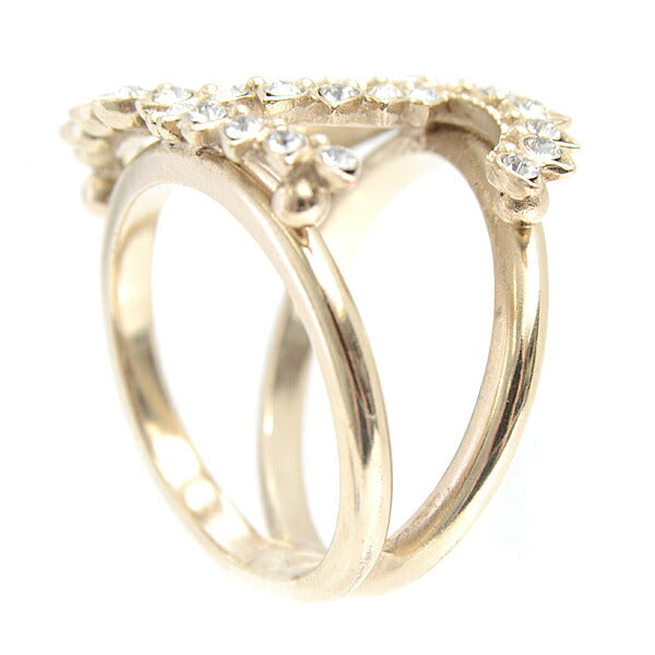 Chanel Coco Mark Rhinestone Ring Gold
