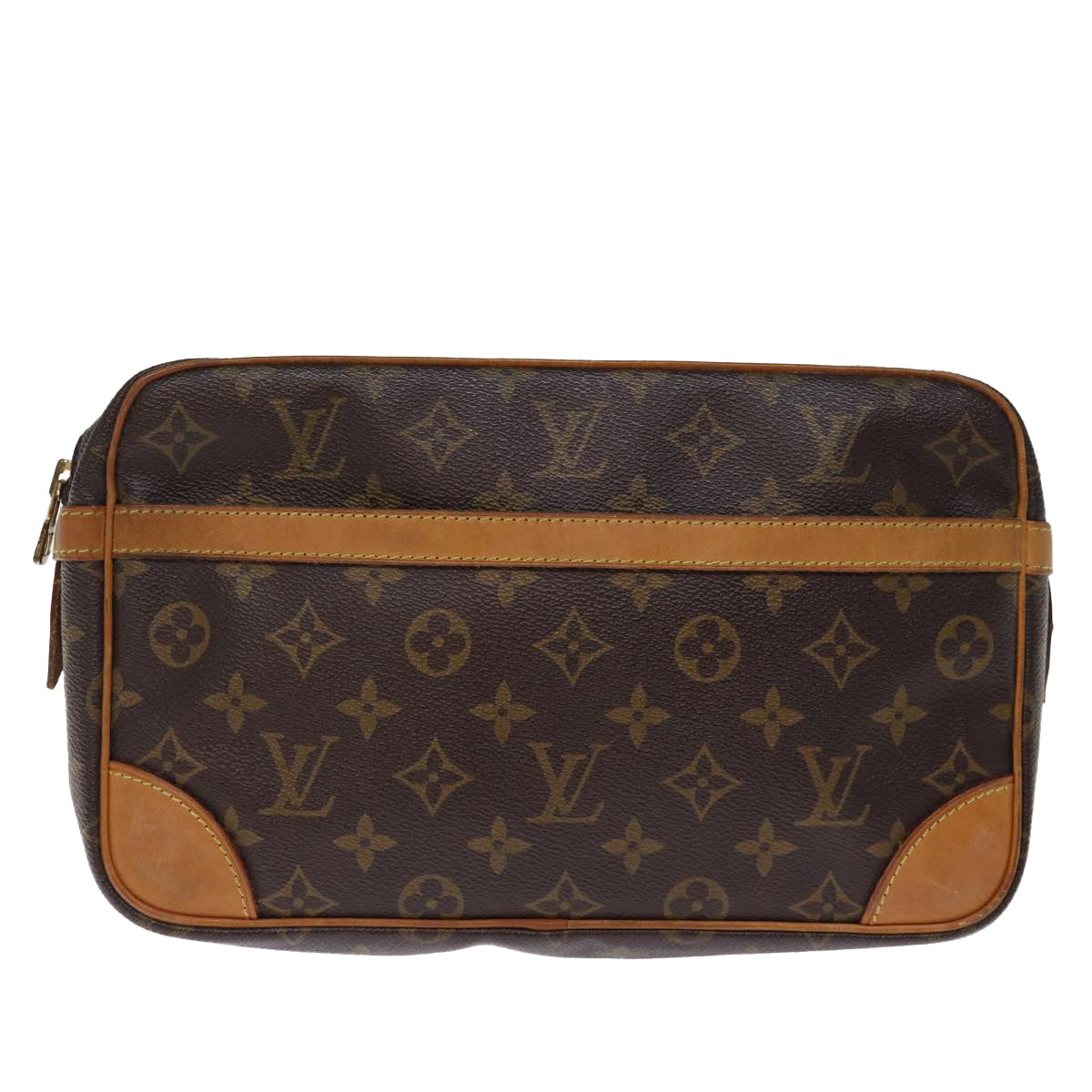LOUIS VUITTON Monogram Compiegne 28 Clutch Bag M51845 LV 75853