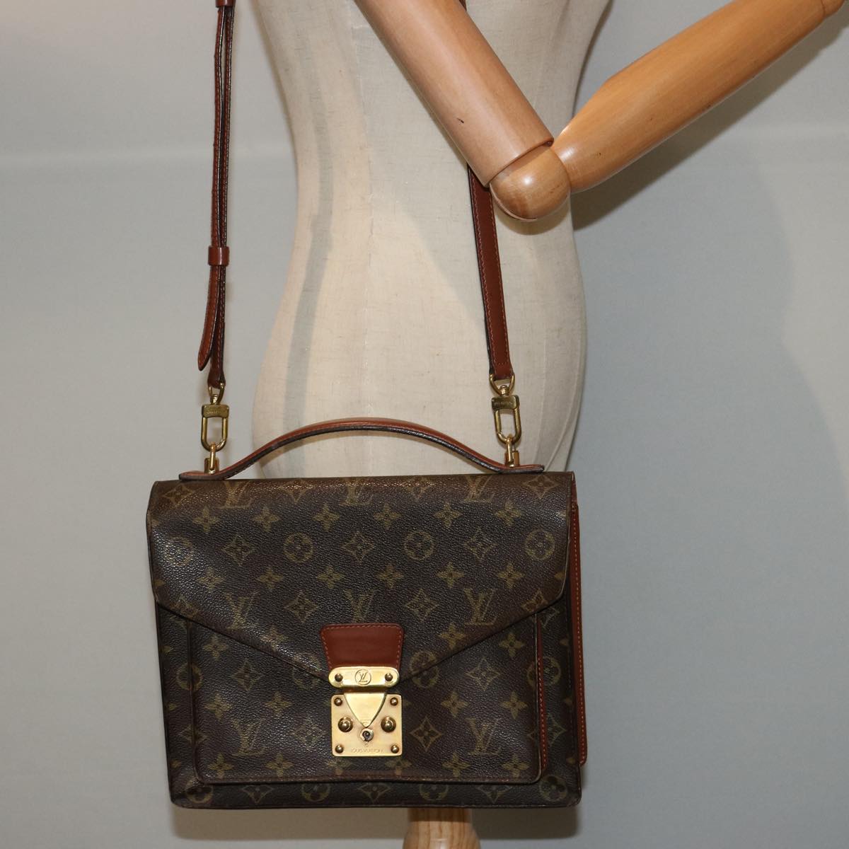 LOUIS VUITTON Monogram Monceau 28 Hand Bag 2way M51185 LV 75868