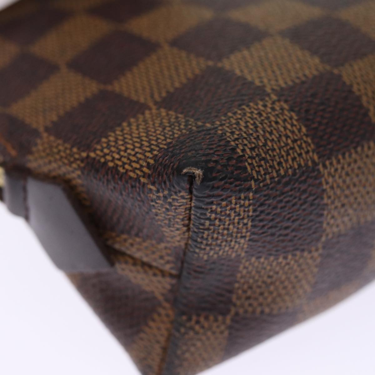 LOUIS VUITTON Damier Ebene Pochette Cosmetic PM Pouch N47516 LV 75870