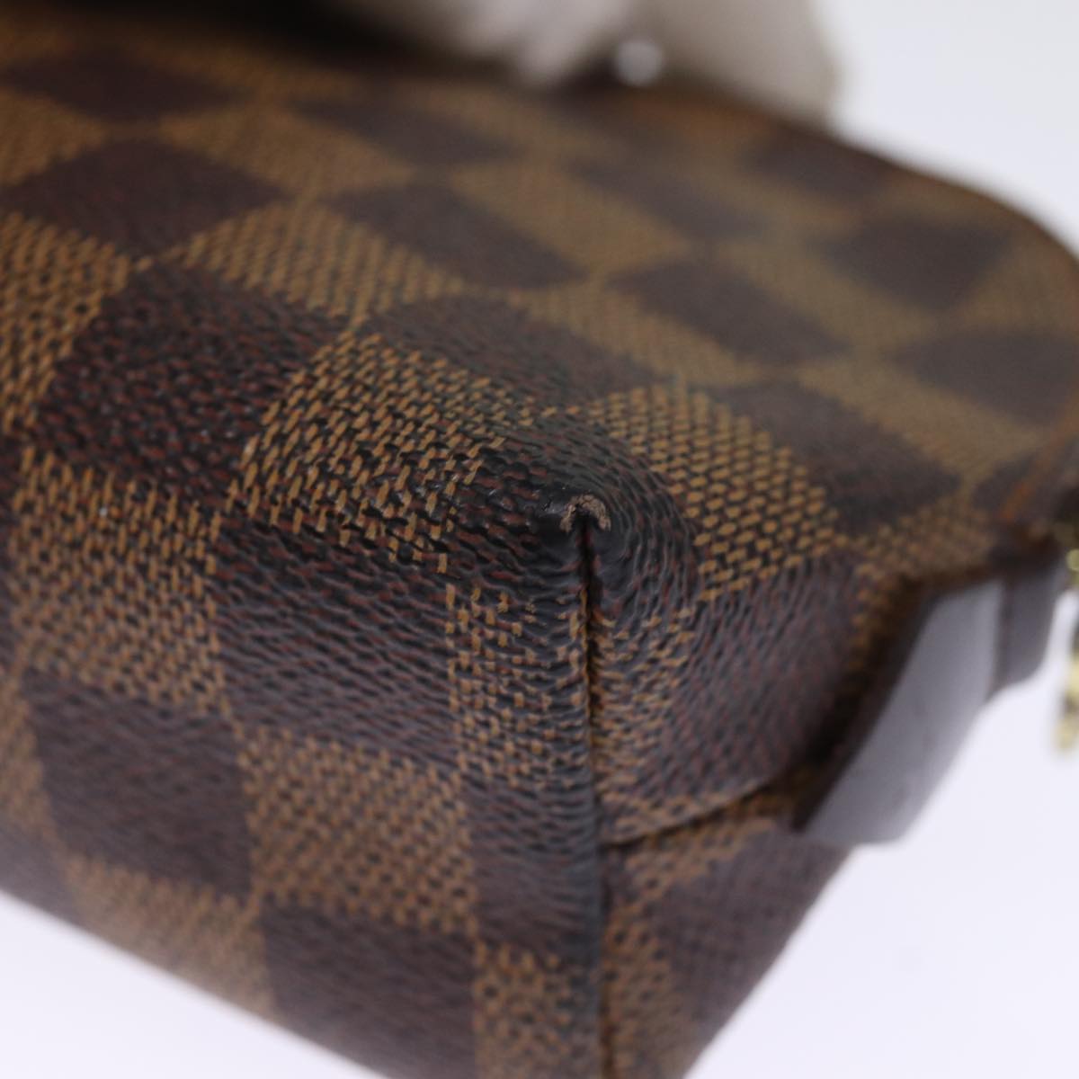 LOUIS VUITTON Damier Ebene Pochette Cosmetic PM Pouch N47516 LV 75870