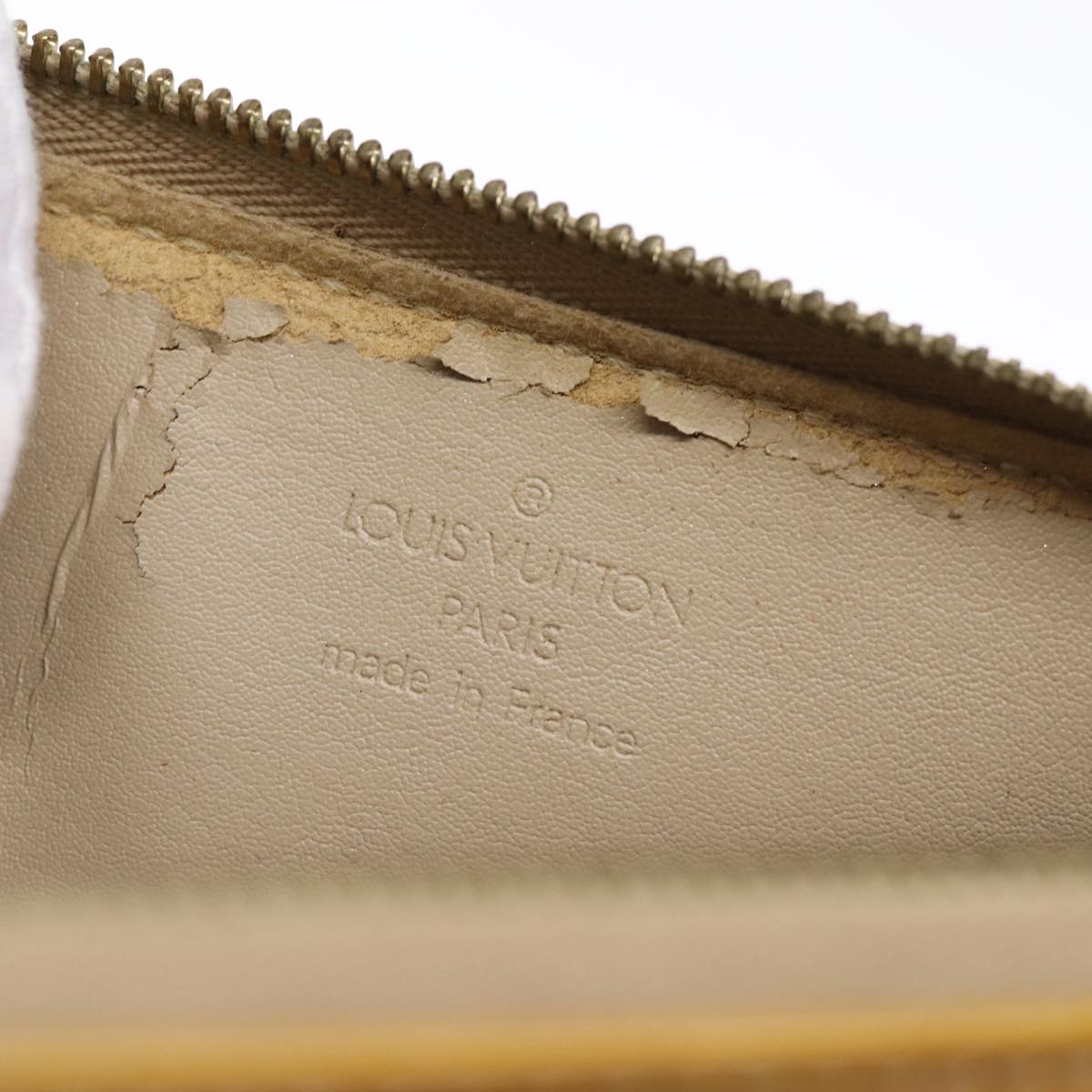 LOUIS VUITTON Monogram Vernis Lexington Pouch Flower Beige M92246 LV 75873