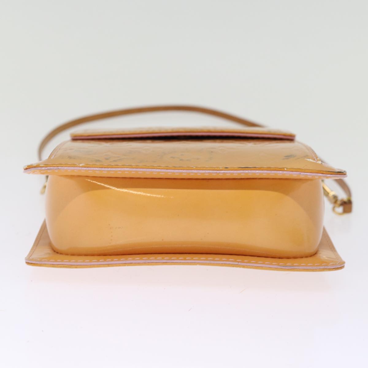 LOUIS VUITTON Monogram Vernis Motto Pouch Marshmallow Pink M91312 LV 75875
