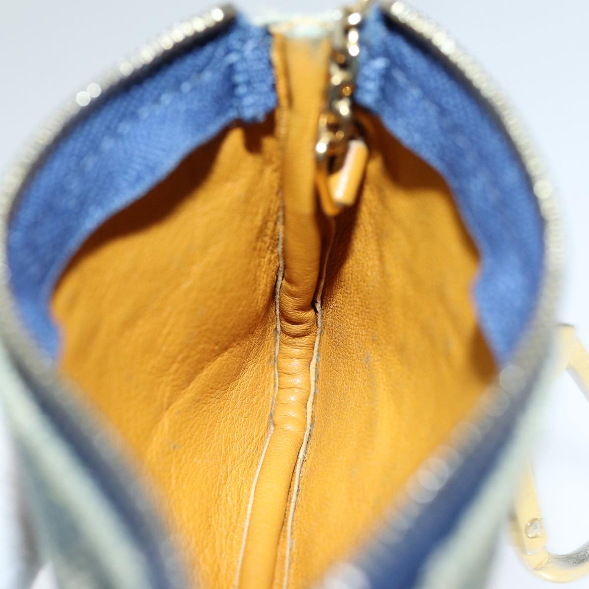 LOUIS VUITTON Monogram Denim Pochette Cles Coin Purse Blue M95343 LV 75876