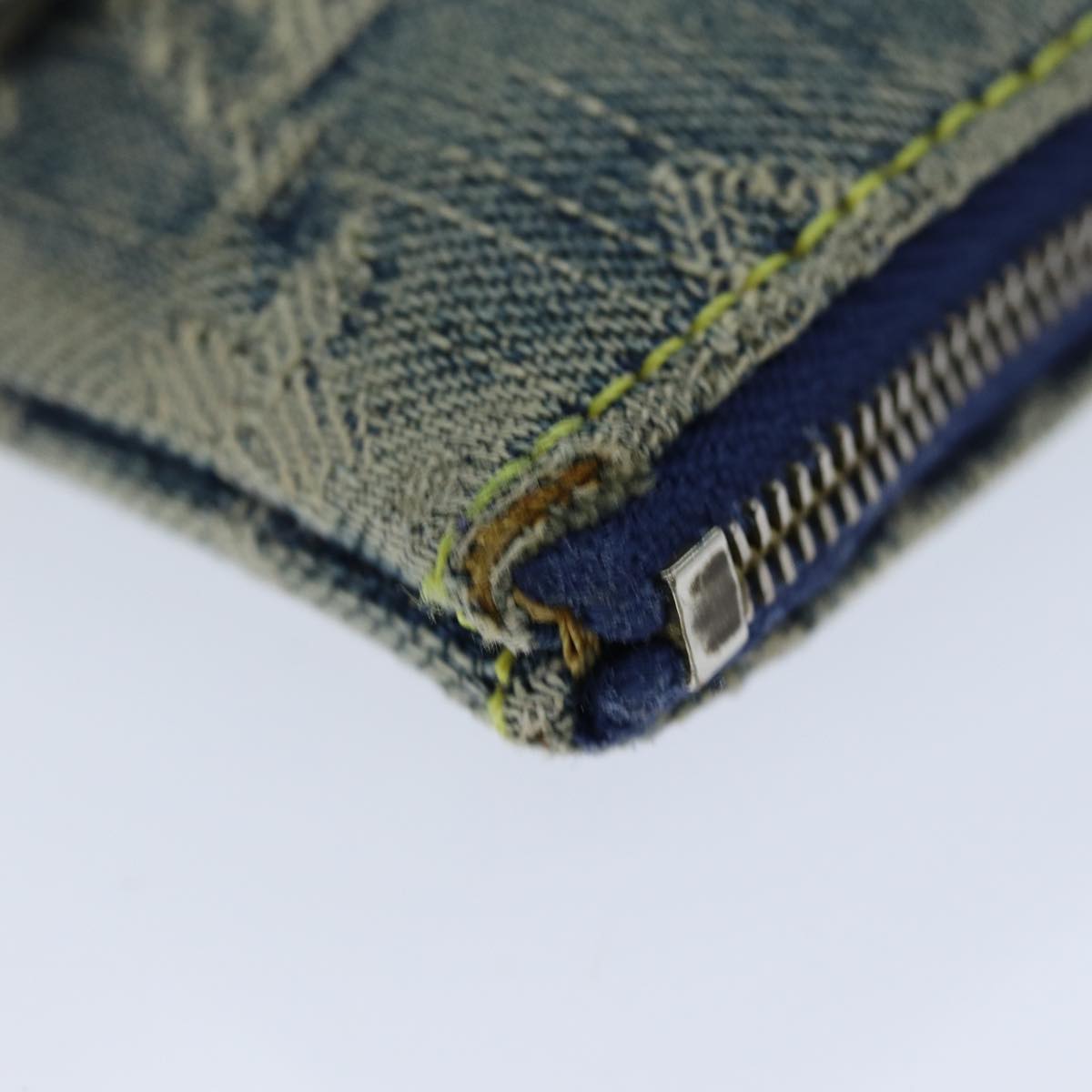 LOUIS VUITTON Monogram Denim Pochette Cles Coin Purse Blue M95343 LV 75876