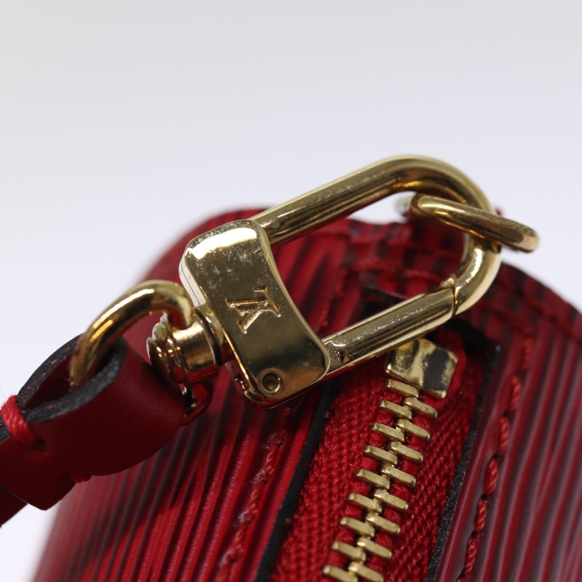 LOUIS VUITTON Epi Soufflot Pouch Accessory Pouch Red LV 75877