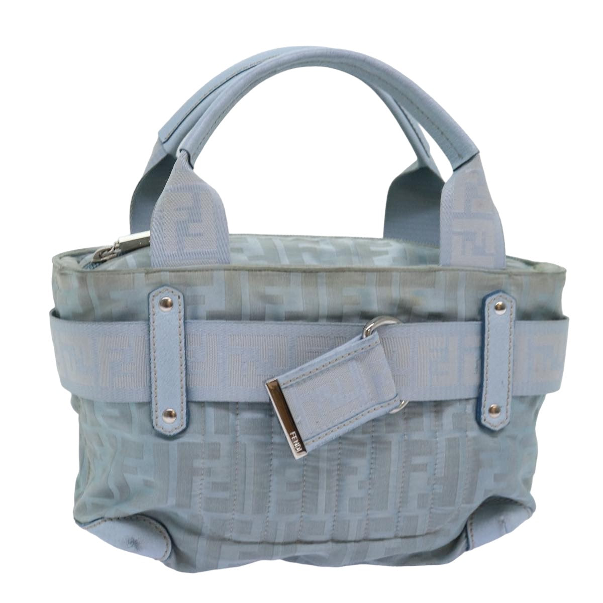Luxury Fendi Zucca Canvas Hand Bag Light Blue75894