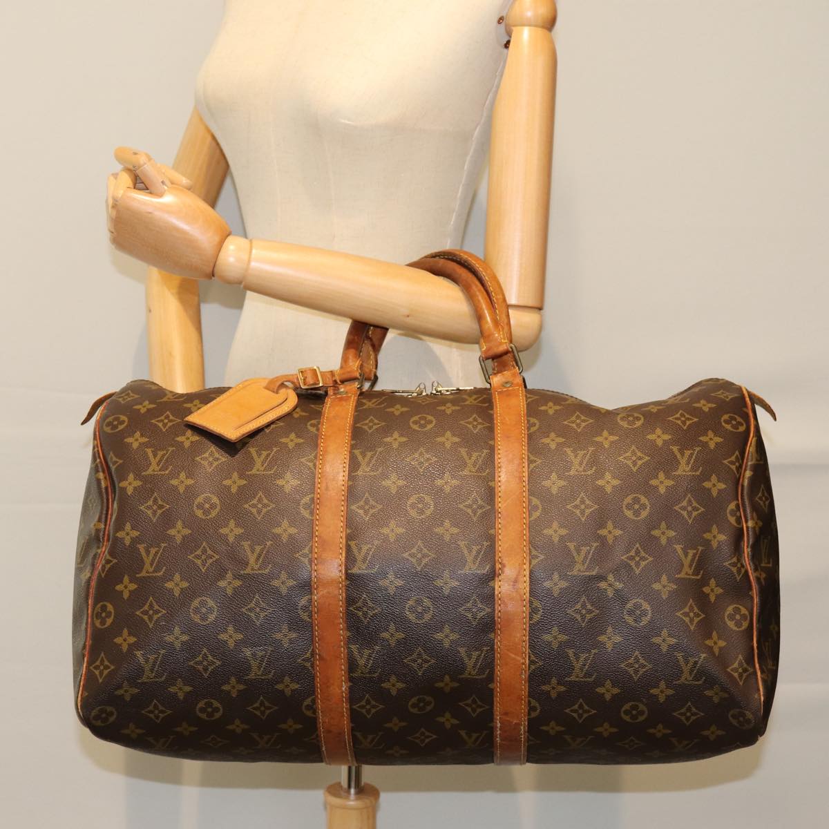LOUIS VUITTON Monogram Keepall 50 Boston Bag M41426 LV 75916
