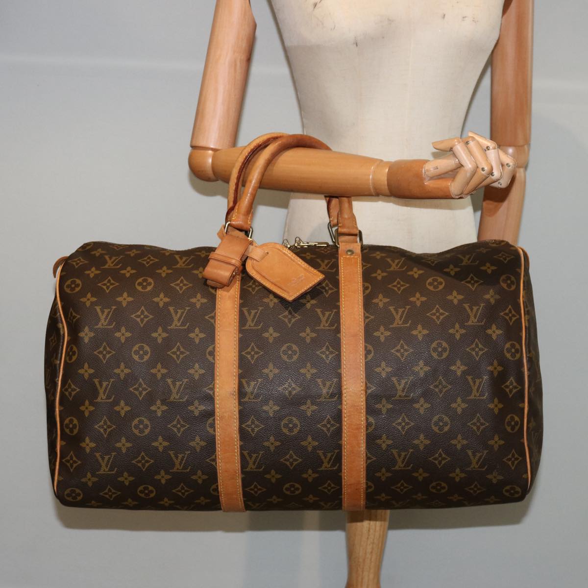 LOUIS VUITTON Monogram Keepall 50 Boston Bag M41426 LV 75918