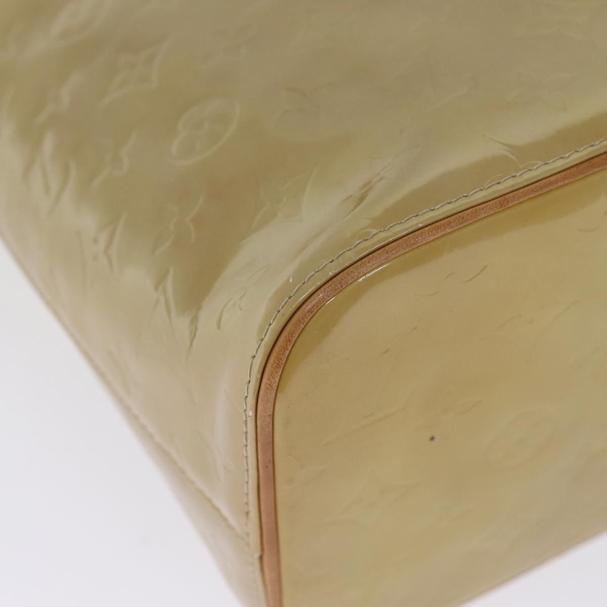 LOUIS VUITTON Monogram Vernis Houston Hand Bag Beige M91004 LV 75923