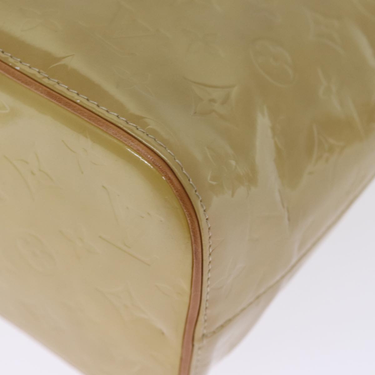 LOUIS VUITTON Monogram Vernis Houston Hand Bag Beige M91004 LV 75923