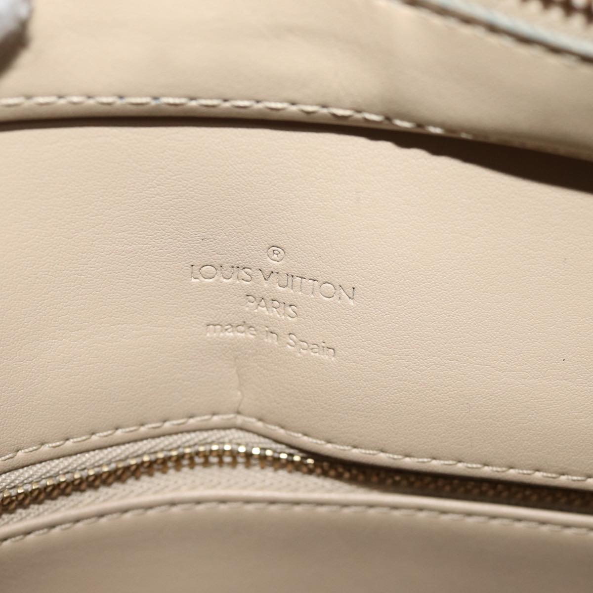 LOUIS VUITTON Monogram Vernis Houston Hand Bag Beige M91004 LV 75923
