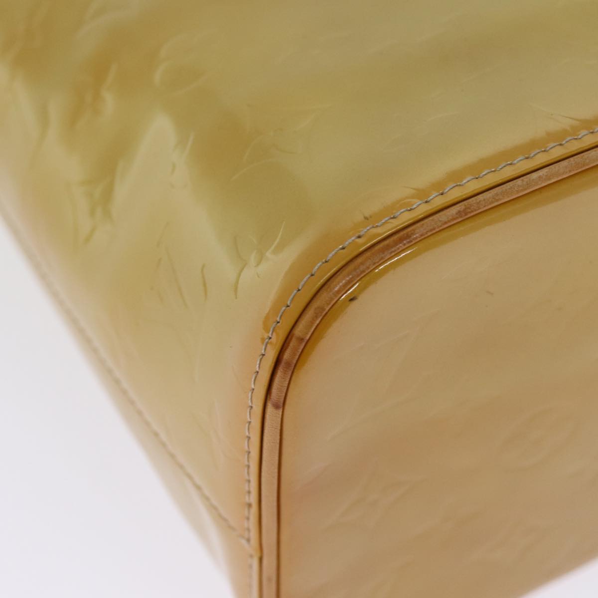 LOUIS VUITTON Monogram Vernis Houston Hand Bag Beige M91004 LV 75934