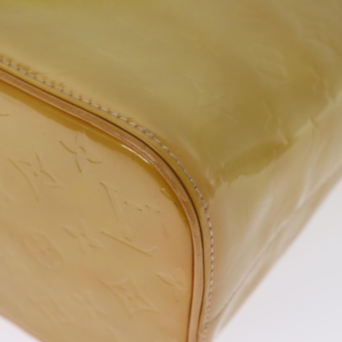 LOUIS VUITTON Monogram Vernis Houston Hand Bag Beige M91004 LV 75934