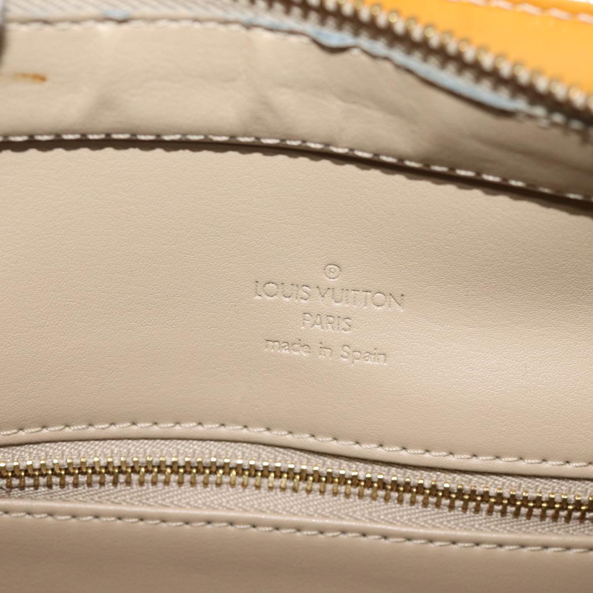 LOUIS VUITTON Monogram Vernis Houston Hand Bag Beige M91004 LV 75934