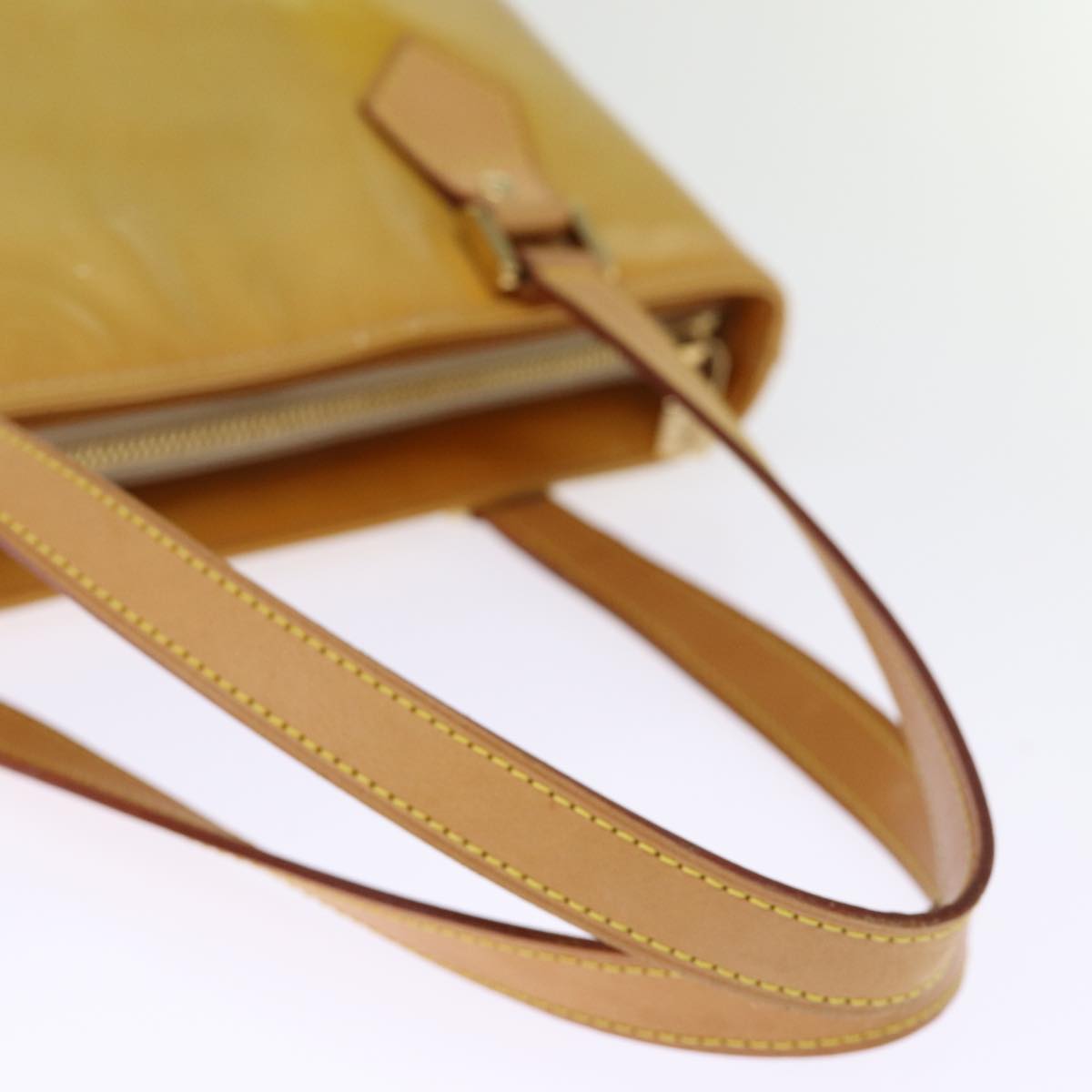 LOUIS VUITTON Monogram Vernis Houston Hand Bag Beige M91004 LV 75934