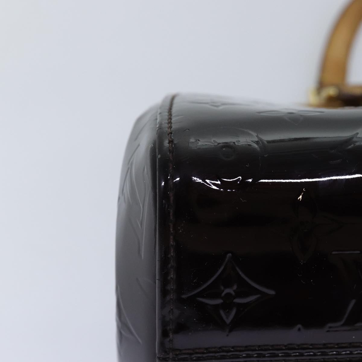 LOUIS VUITTON Monogram Vernis Brea PM Hand Bag Amarante M91622 LV 75936
