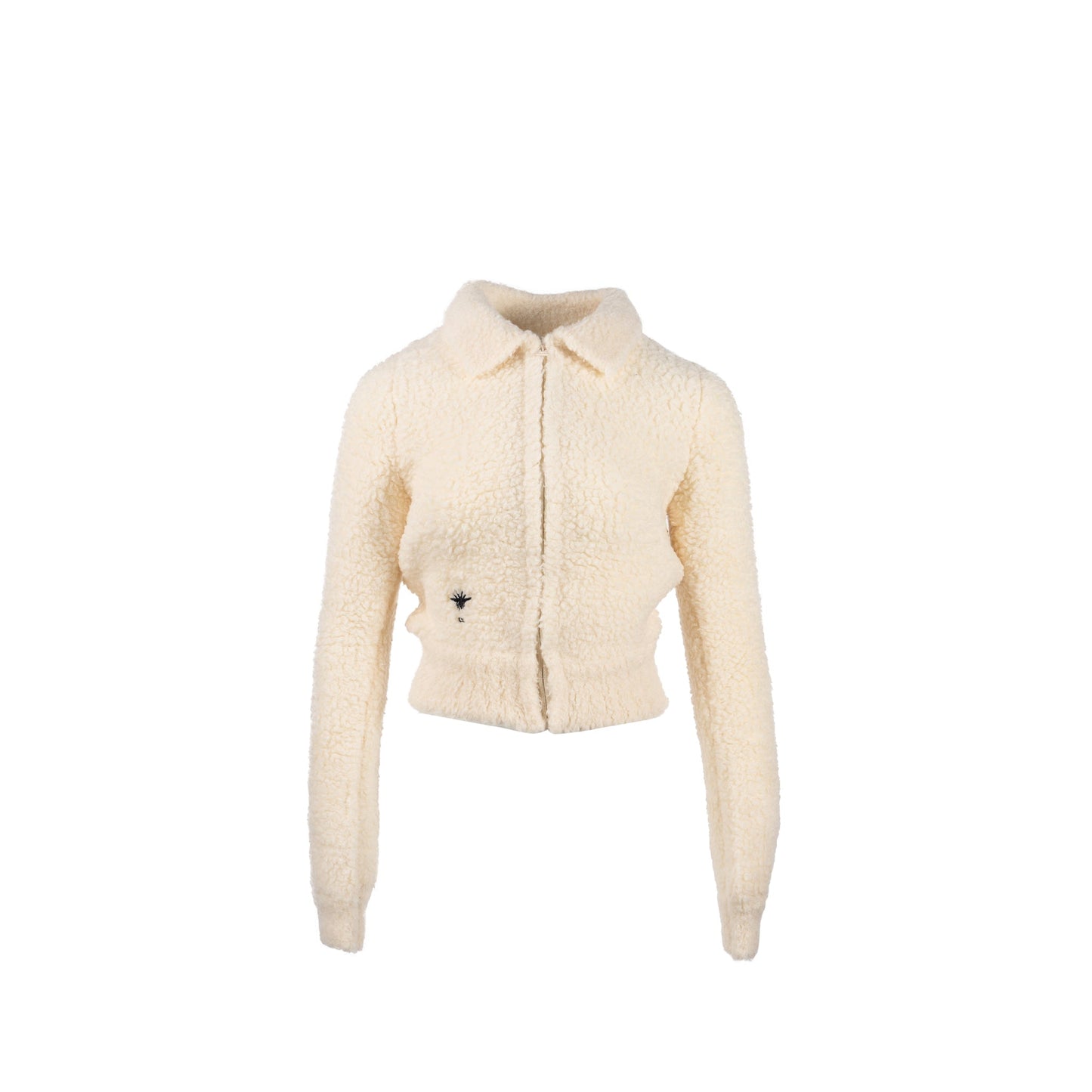 Luxury Dior Size 36 Fleece Blouse Zip-up Knit Jacket Wool/Cashmere