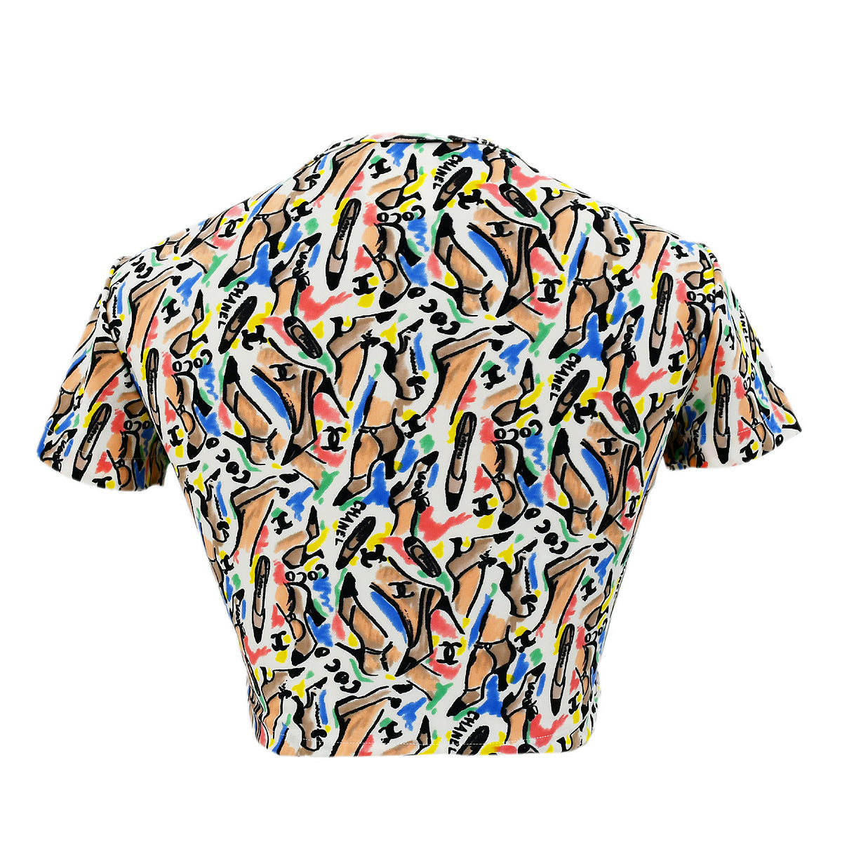 Luxury Chanel 1995 spring shoe-print cropped T-shirt #40