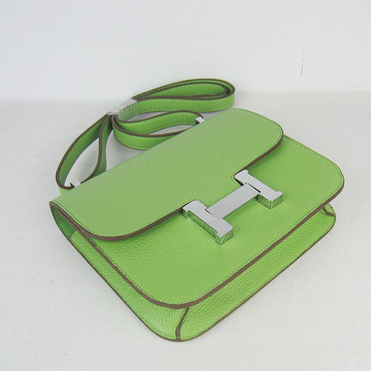 Luxury Hermes Constance Cowskin Leather Bag H017 green silver