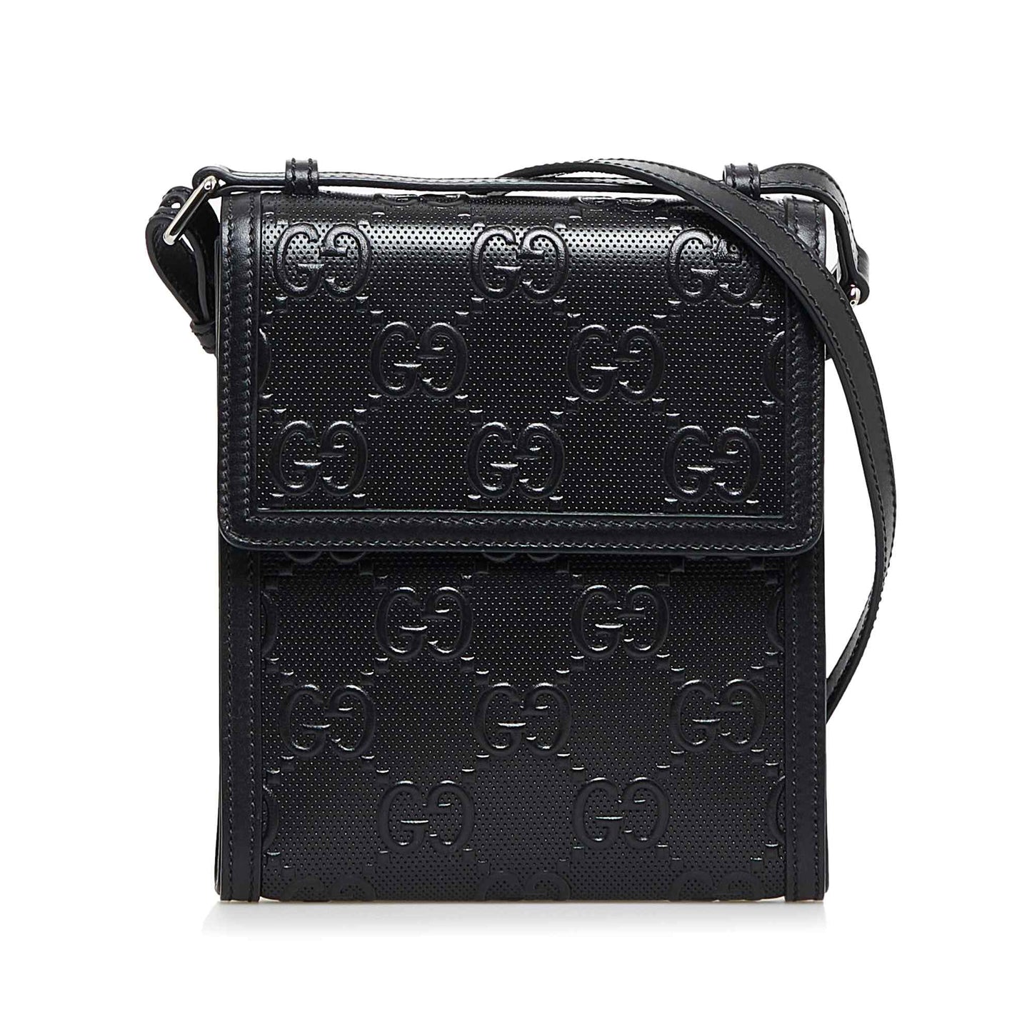 Luxury Gucci Trending 2025  GG Embossed Perforated Messenger Bag ()