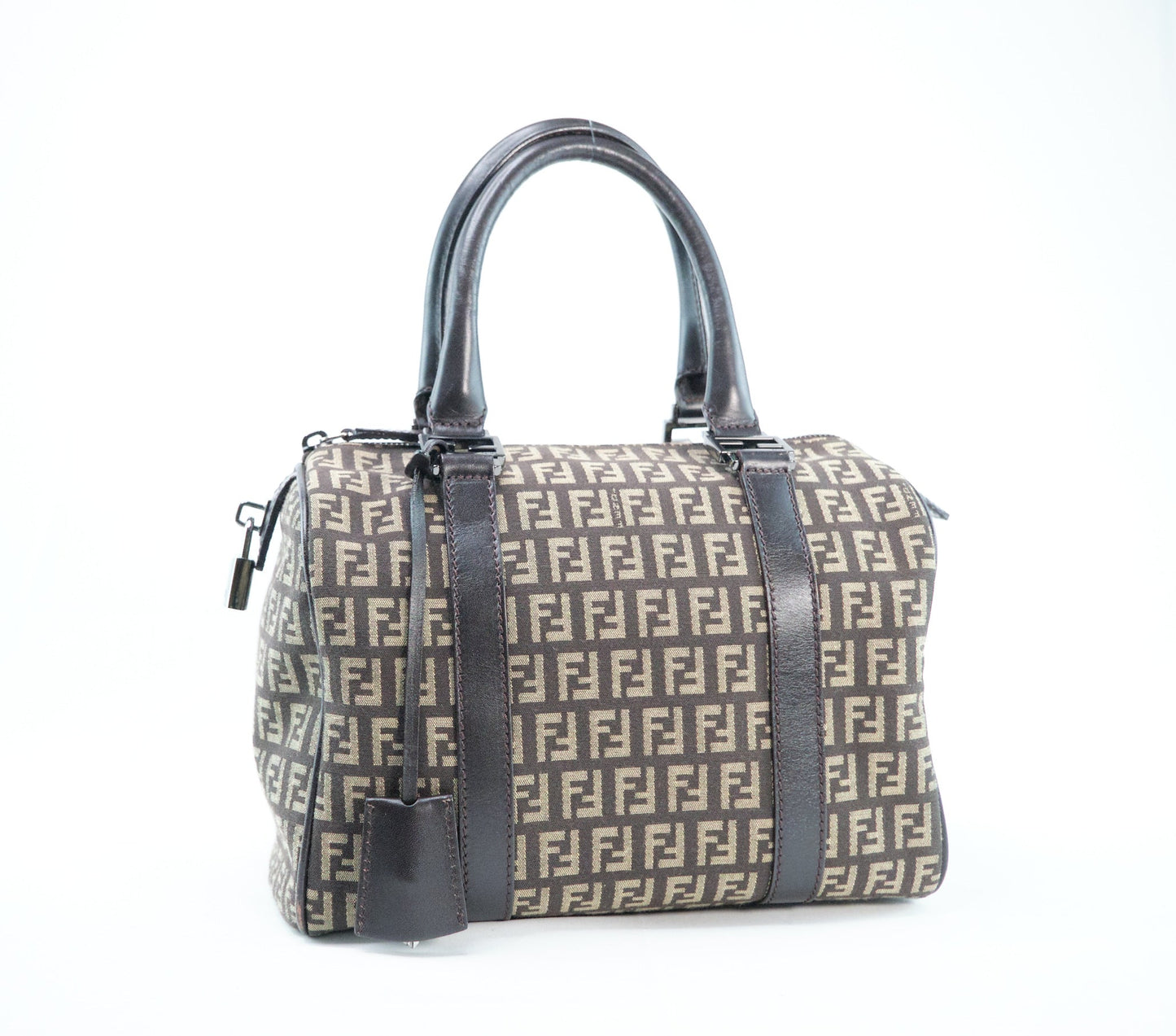Luxury FendiZucchino Canvas Boston Bag - '10s