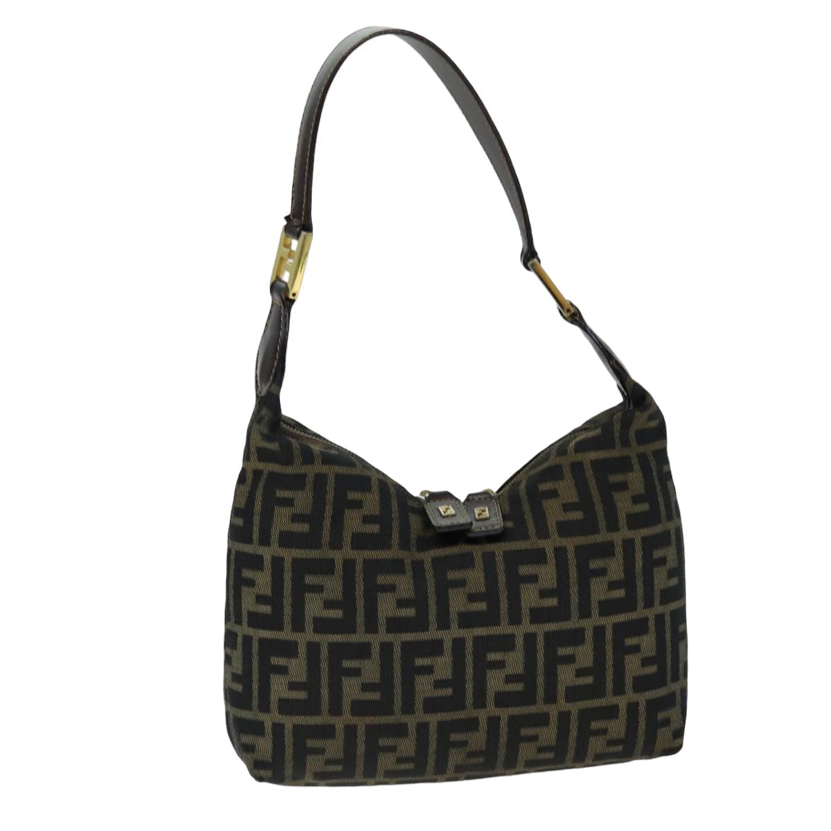 Luxury Fendi Zucca Canvas Hand Bag Black Brown76007