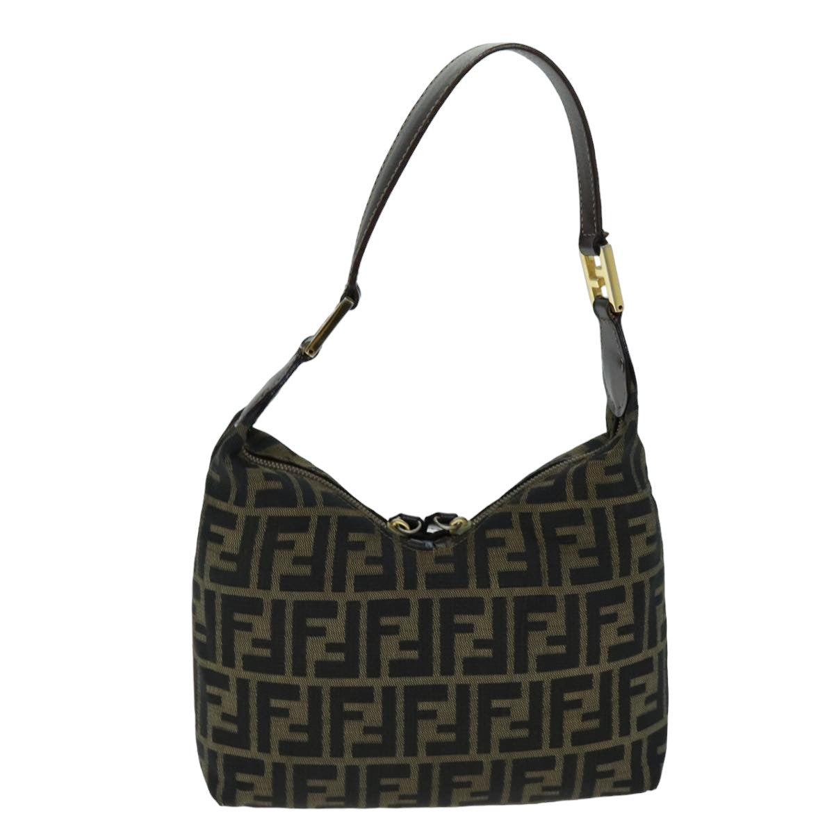 Luxury Fendi Zucca Canvas Hand Bag Black Brown76007