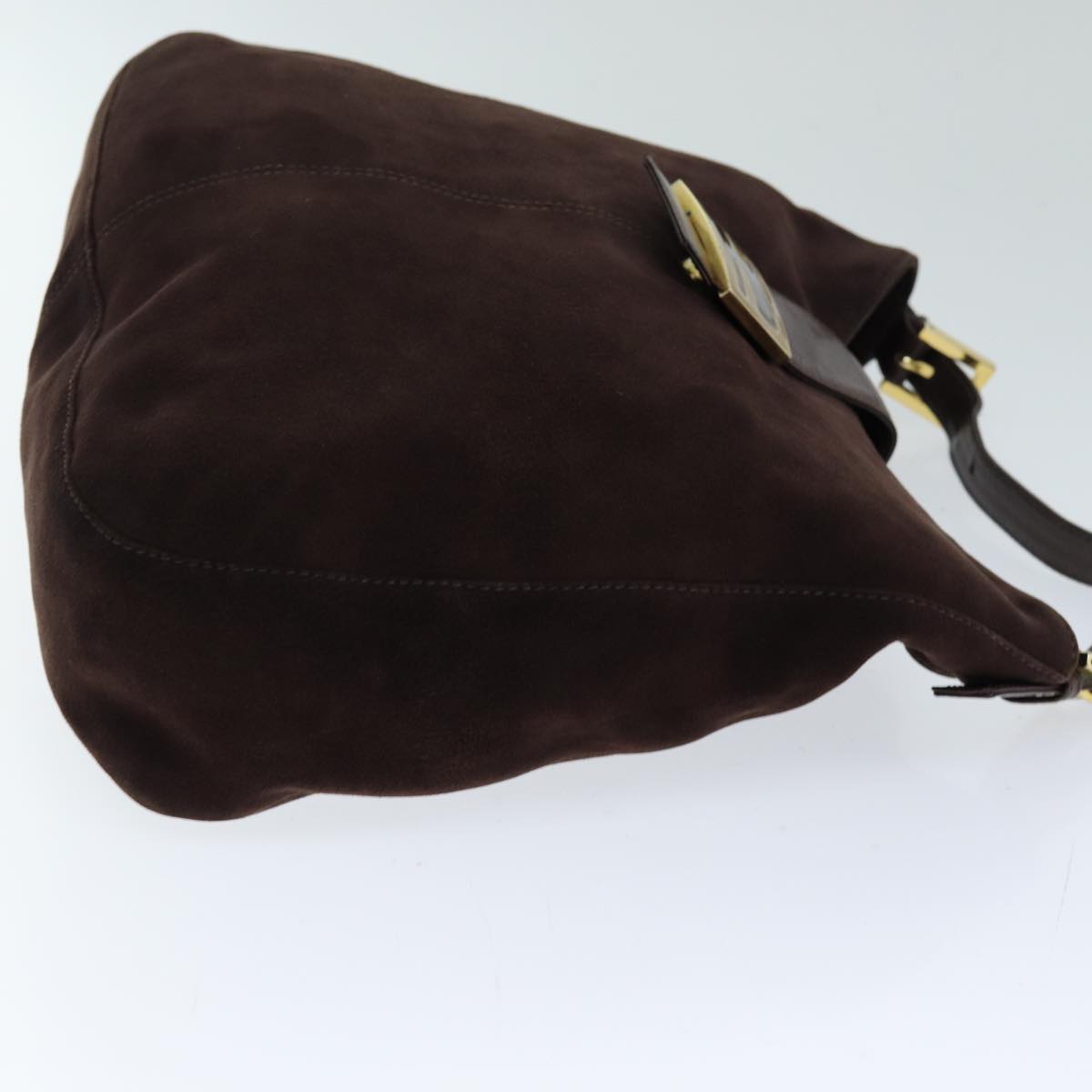 Luxury Fendi Mamma Baguette Shoulder Bag Suede Brown76015