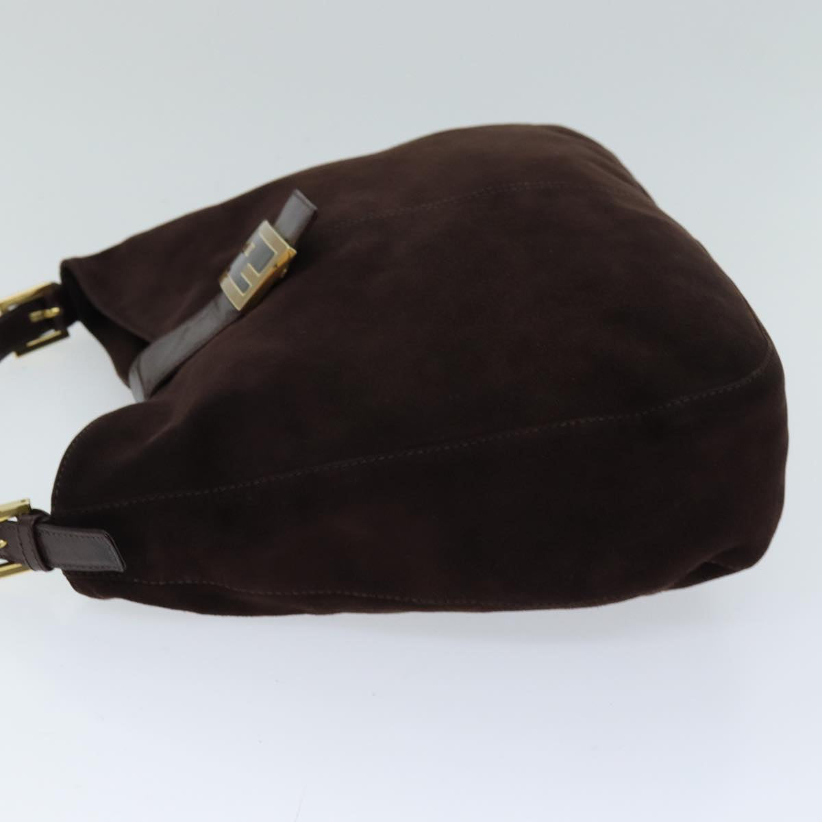 Luxury Fendi Mamma Baguette Shoulder Bag Suede Brown76015