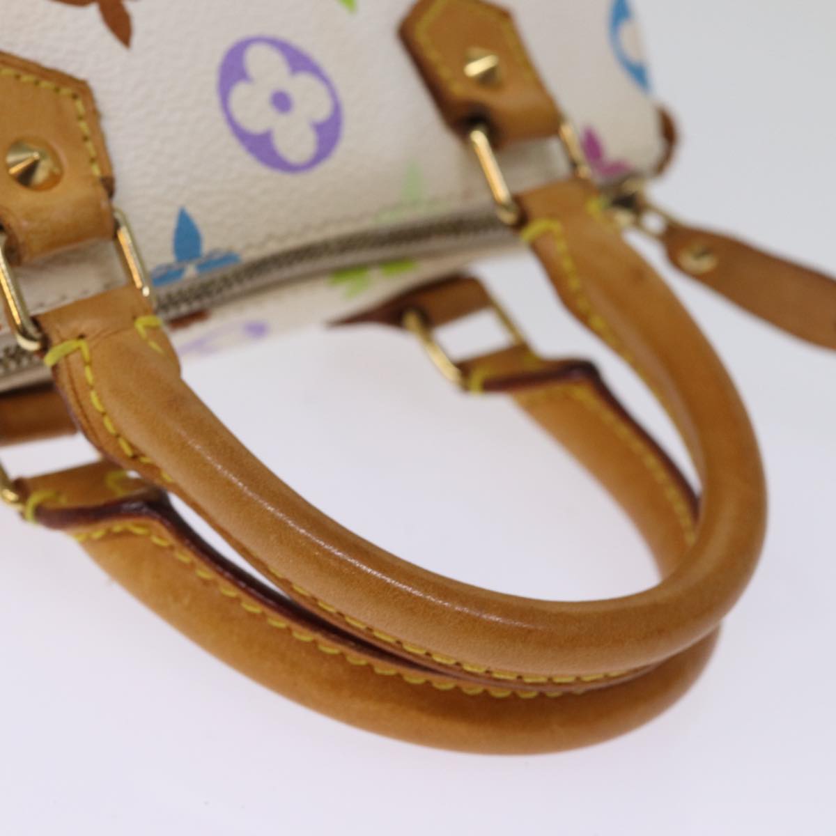 LOUIS VUITTON Monogram Multicolor Mini Speedy Hand Bag White M92645 76030
