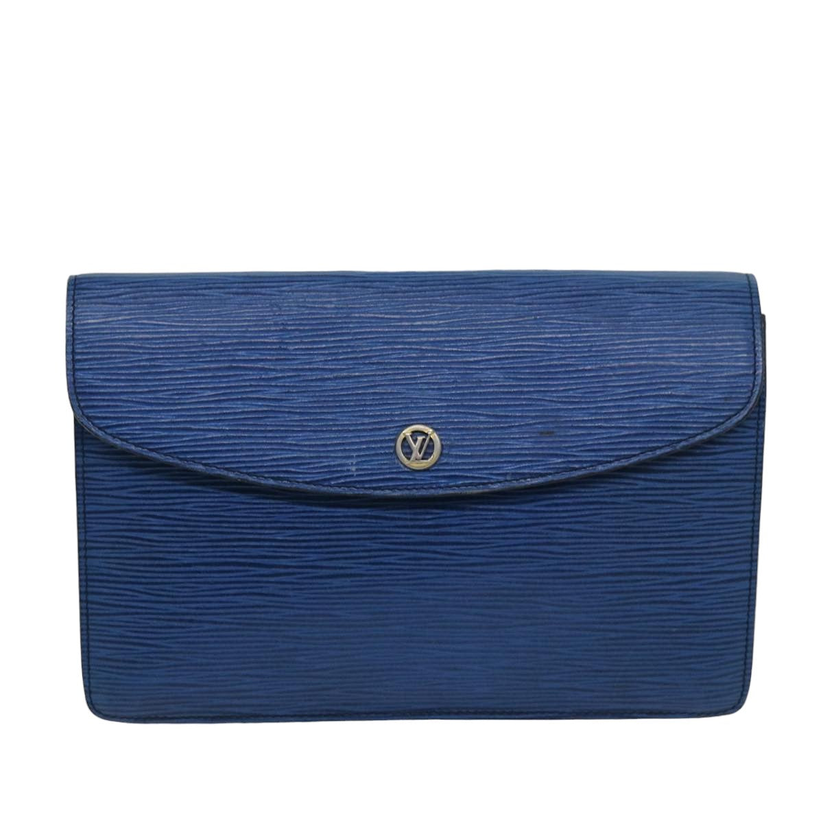 LOUIS VUITTON Epi Montaigne 23 Clutch Bag Blue M52665 LV 76032