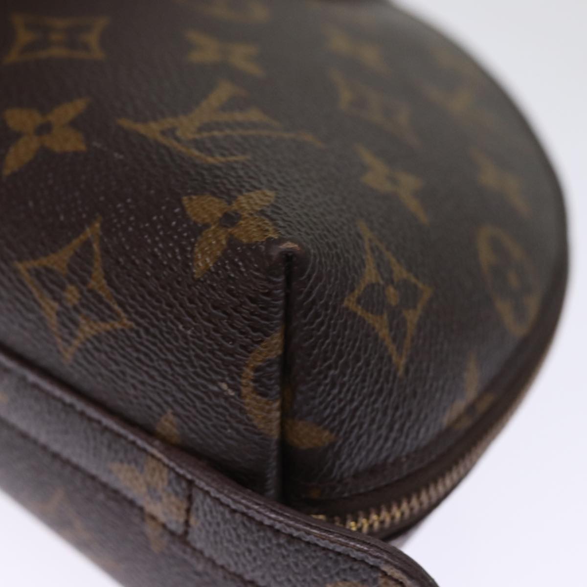 LOUIS VUITTON Monogram Trousse Demi Ronde Cosmetic Pouch M47520 LV 76034