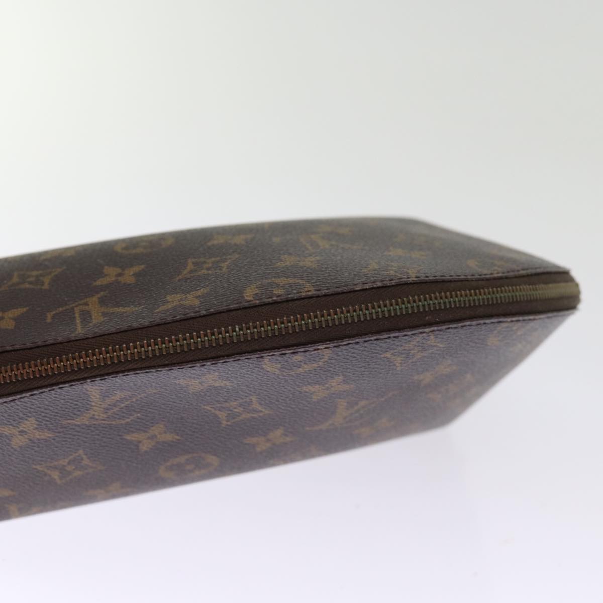 LOUIS VUITTON Monogram Trousse Demi Ronde Cosmetic Pouch M47520 LV 76034