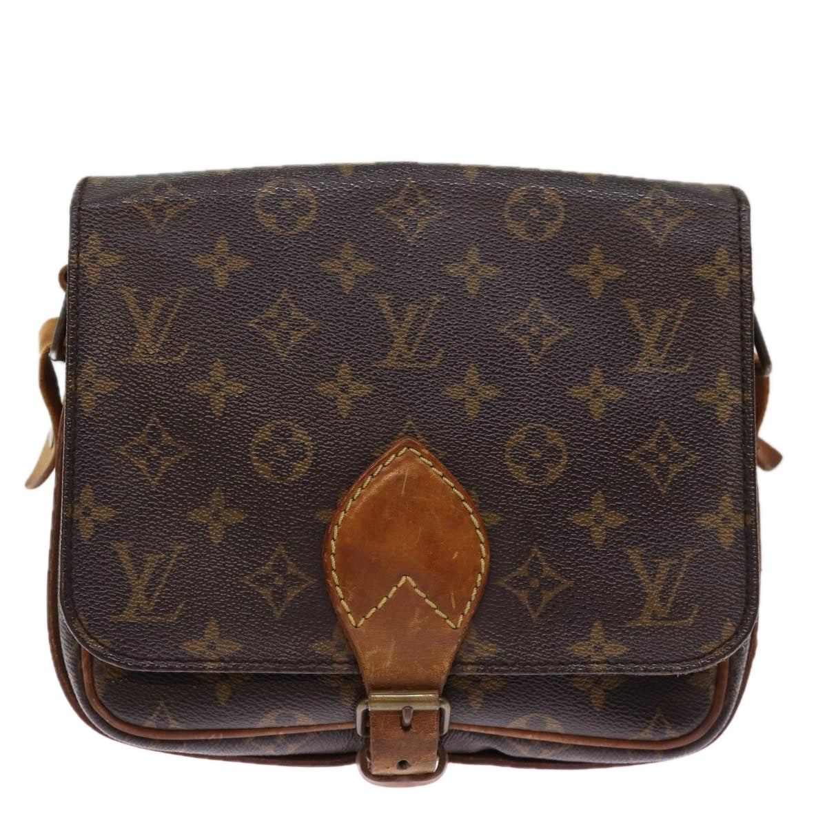 LOUIS VUITTON Monogram Cartouchiere MM Shoulder Bag M51253 LV 76044