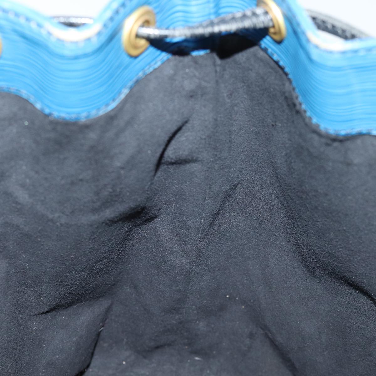 LOUIS VUITTON Epi Petit Noe Shoulder Bag Bicolor Black Blue M44152 LV 76067