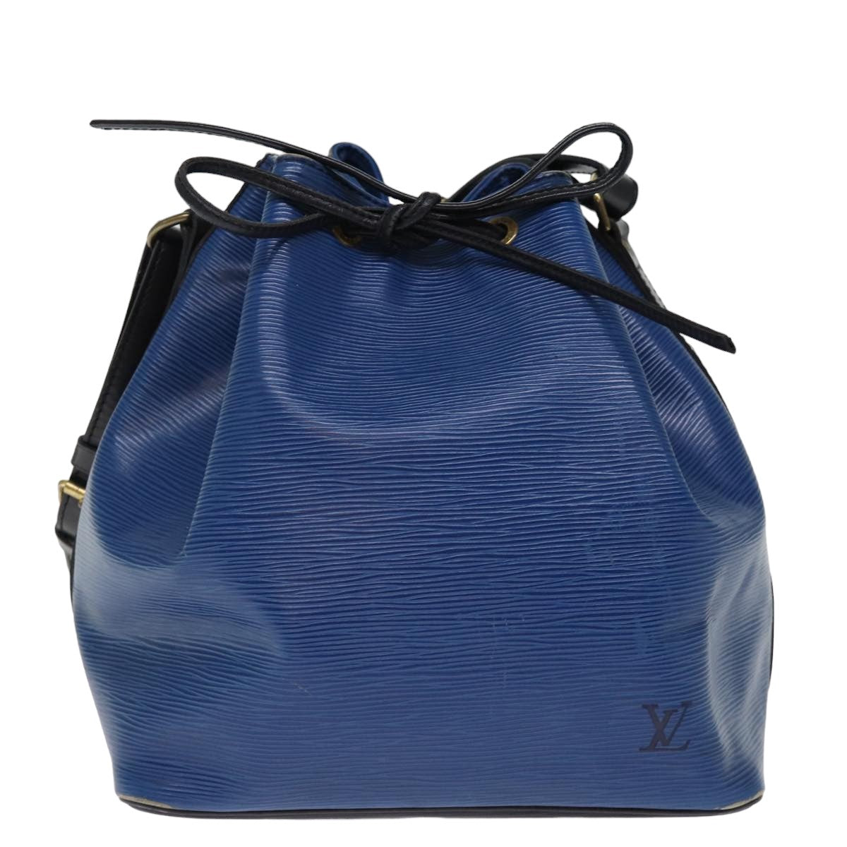 LOUIS VUITTON Epi Petit Noe Shoulder Bag Bicolor Black Blue M44152 LV 76067